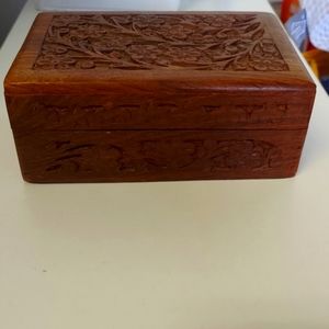 Floral Carved Wooden Box